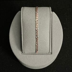 BEAUTIFUL 14k/925 Rose Gold Figaro Bracelet MADE IN ITALY~NEW~Retail $55